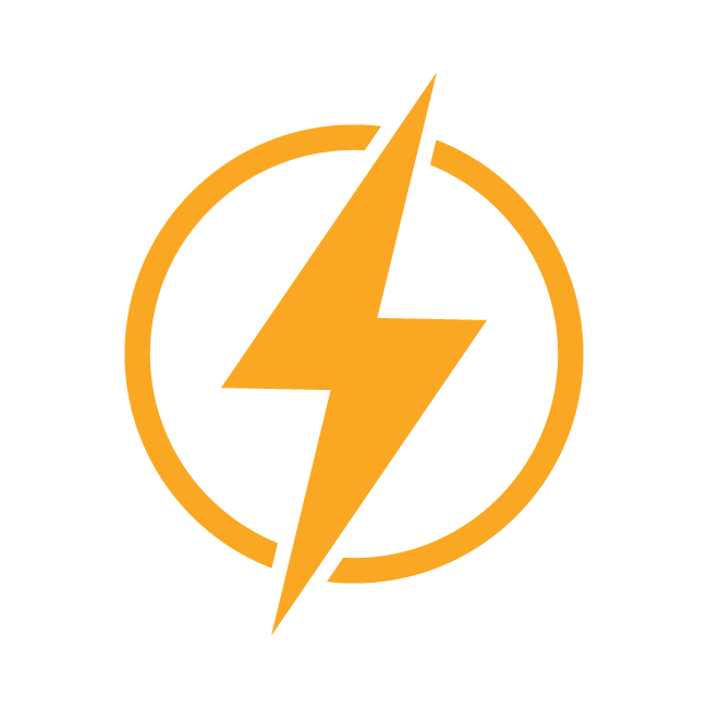 icon with lightning bolt in a circle